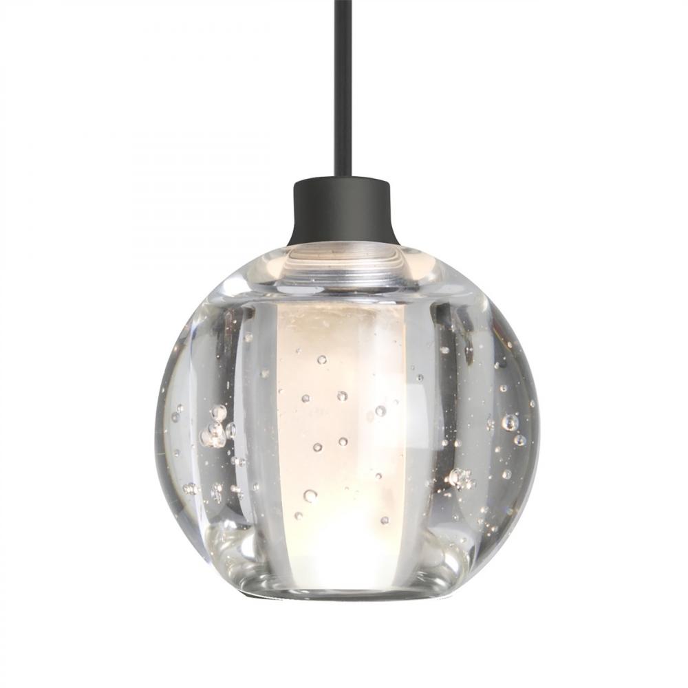 Besa Boca 5 Pendant, Clear Bubble, Black Finish, 1xMAX GY6.35 Base