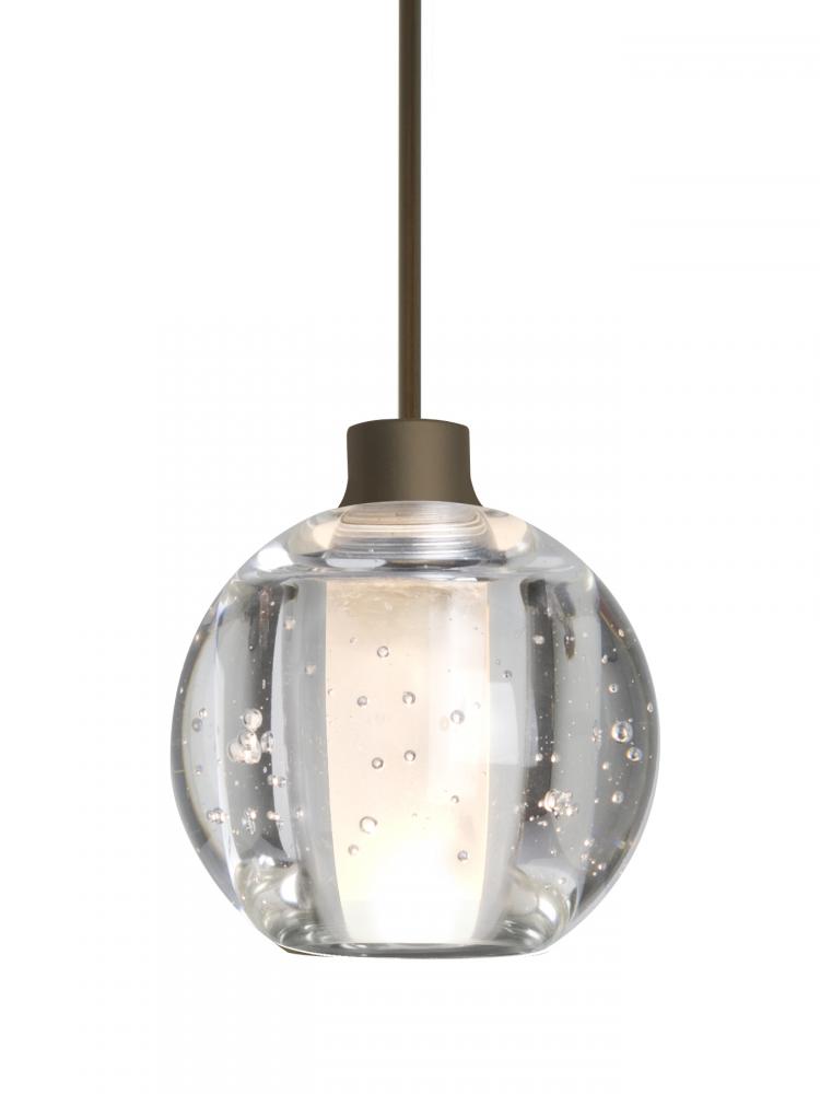 Besa, Boca 5 Cord Pendant, Clear Bubble, Bronze Finish, 1xMAX GY6.35 Base, 15Ft. Cord
