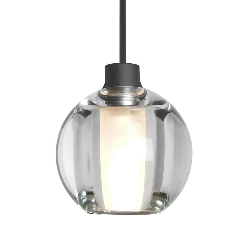 Besa Boca 5 Pendant, Clear, Black Finish, 1xMAX GY6.35 Base