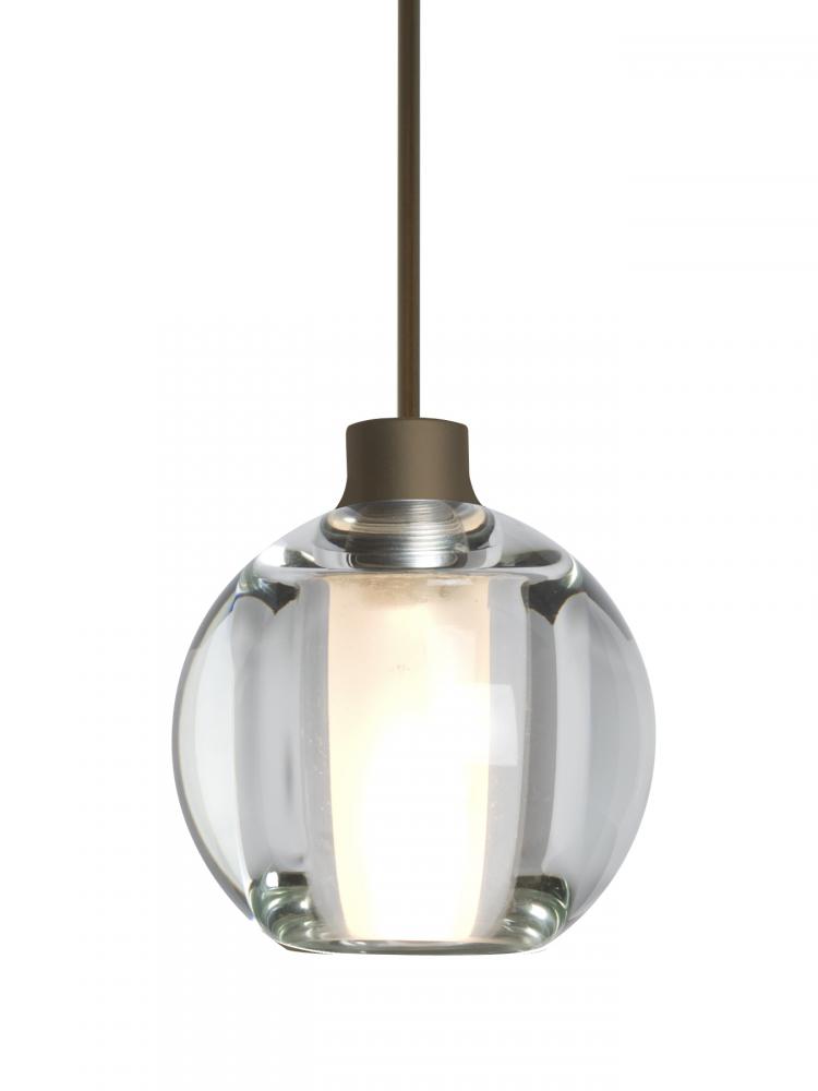 Besa, Boca 5 Cord Pendant, Clear, Bronze Finish, 1xMAX GY6.35 Base, 15Ft. Cord