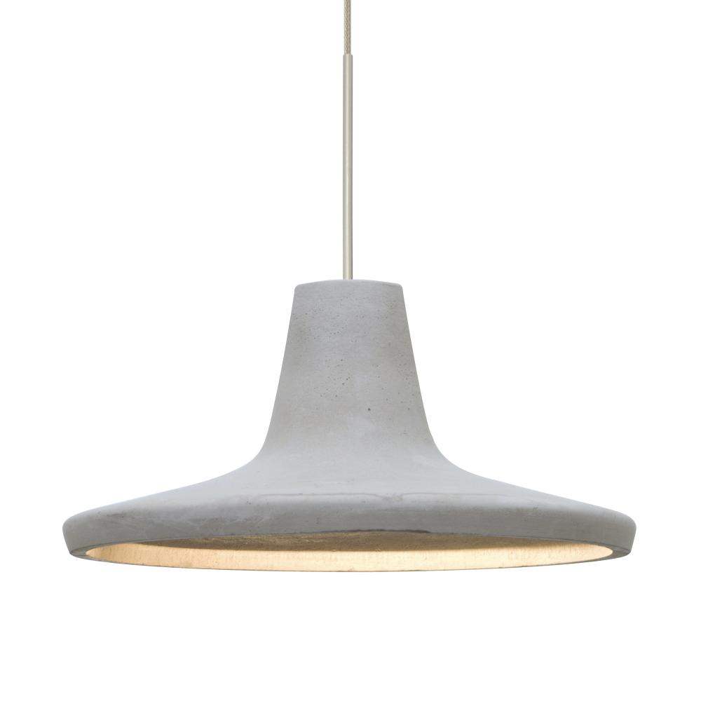 Besa Modus Cord Pendant, Natural, Satin Nickel Finish, 1x9W LED, 15Ft. Cord