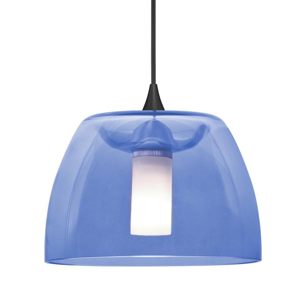 Besa Spur Pendant, Blue, Black Finish, 1xMAX GY6.35 Base