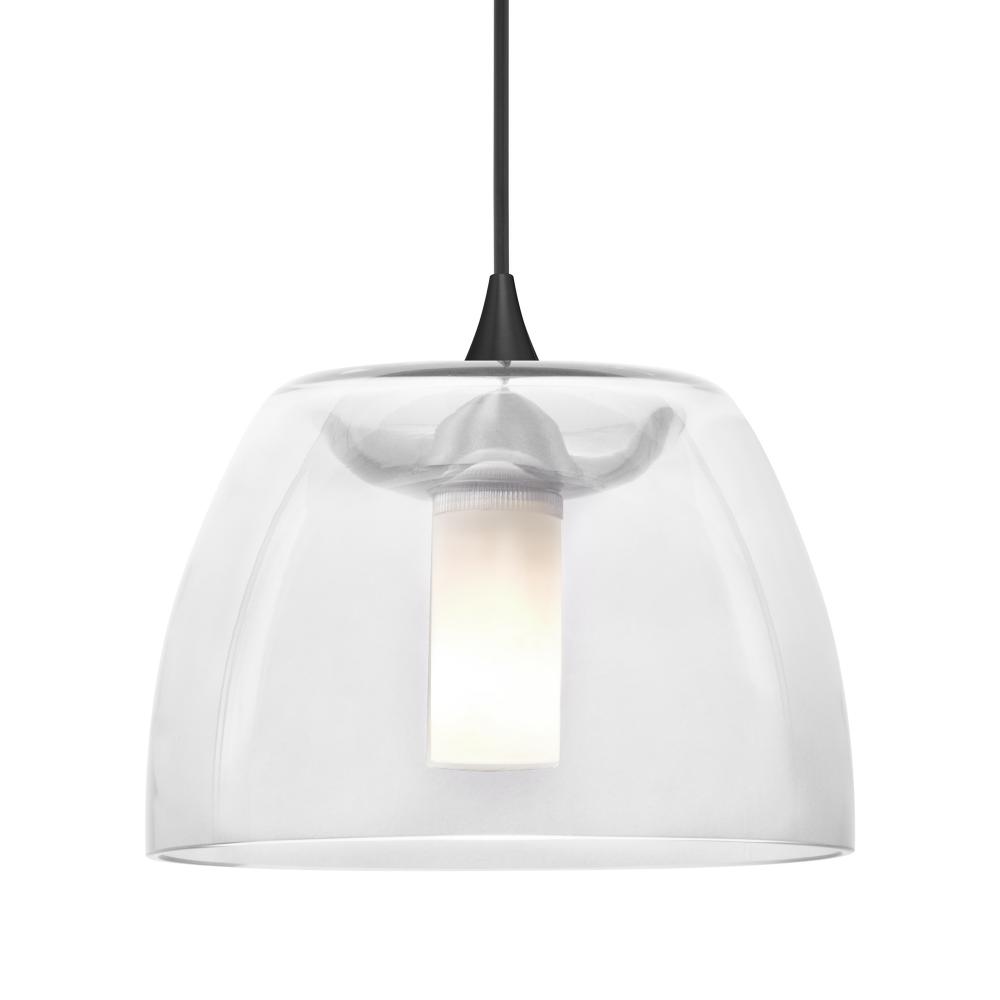 Besa Spur Pendant, Clear, Black Finish, 1xMAX GY6.35 Base
