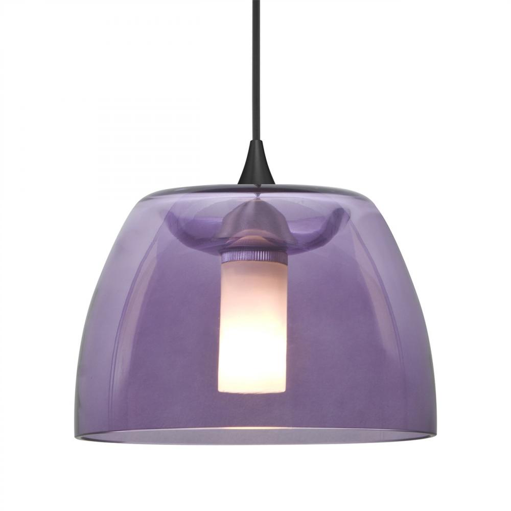 Besa Spur Pendant, Plum, Black Finish, 1xMAX GY6.35 Base