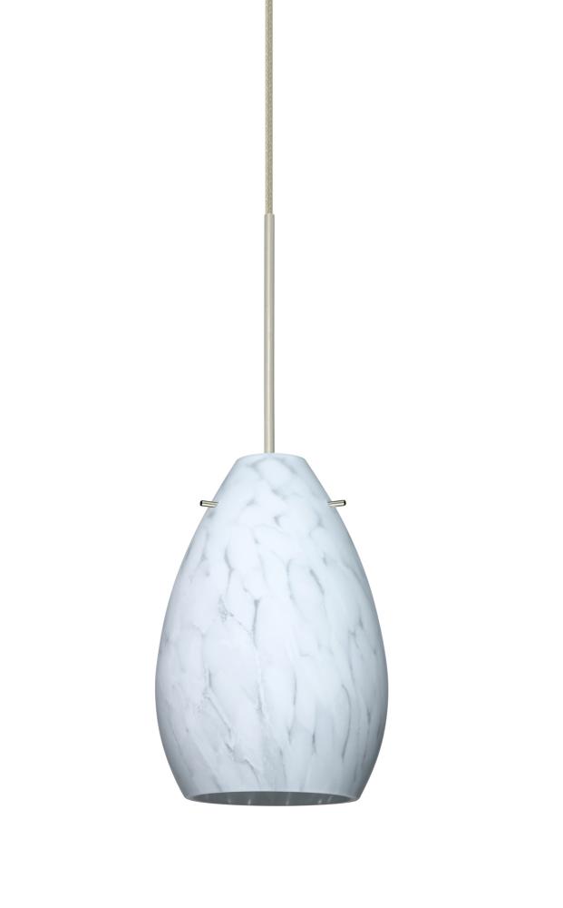 Besa Pendant Pera 6 Satin Nickel Carrera 1x5W LED, 15Ft. Cord
