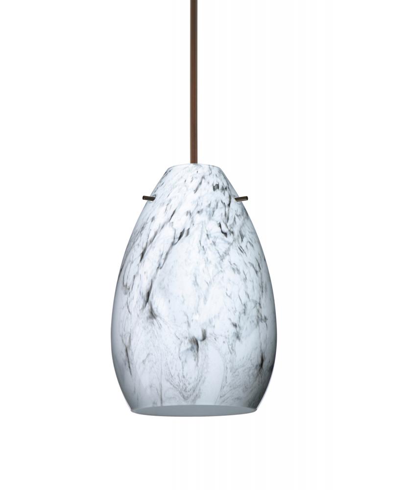 Besa Pendant Pera 6 Bronze Marble Grigio 1x50W MAX GY6.35 Base, 15Ft. Cord