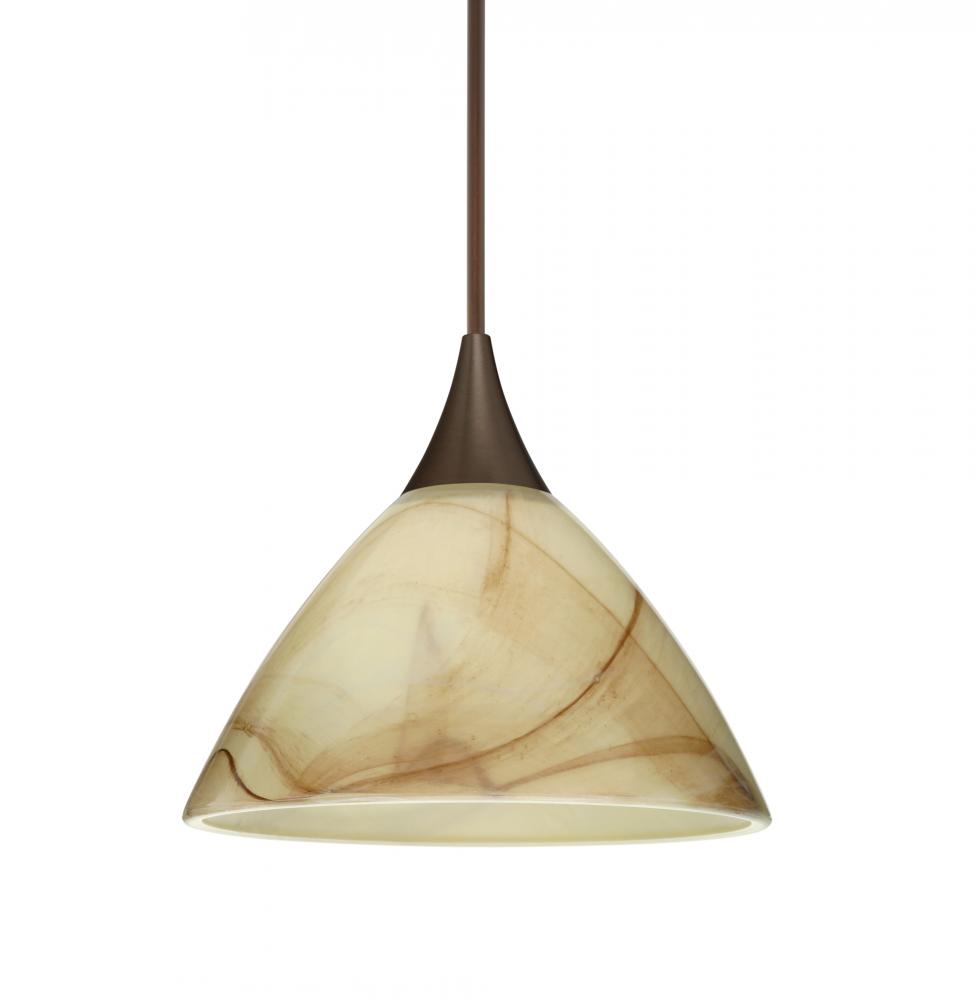 Besa Pendant Domi Bronze Mocha 1x50W MAX GY6.35 Base, 15Ft. Cord