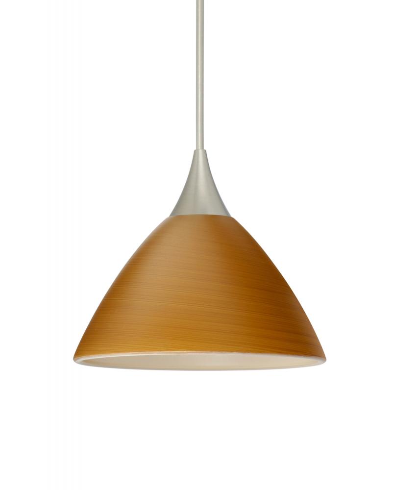 Besa Pendant Domi Satin Nickel Oak 1x6W LED, 15Ft. Cord