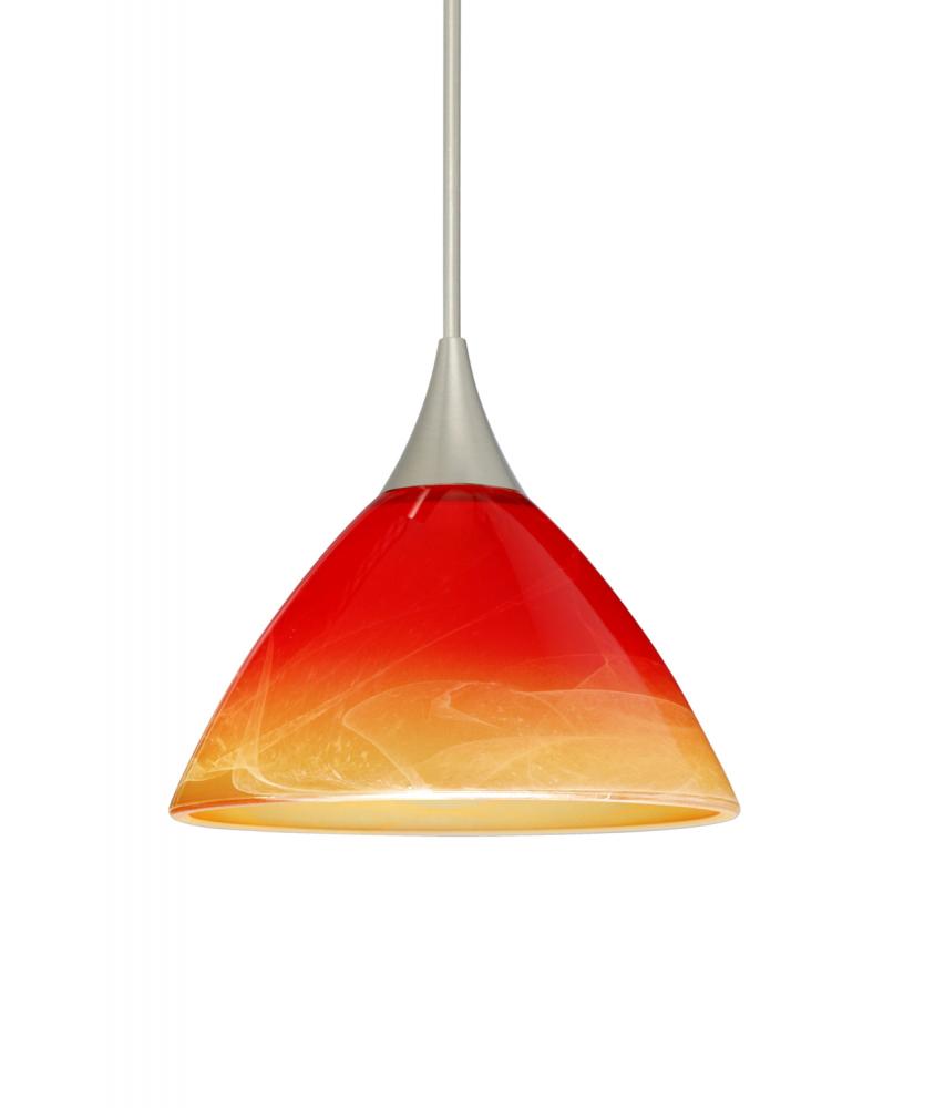Besa Pendant Domi Satin Nickel Solare 1x50W MAX GY6.35 Base, 15Ft. Cord