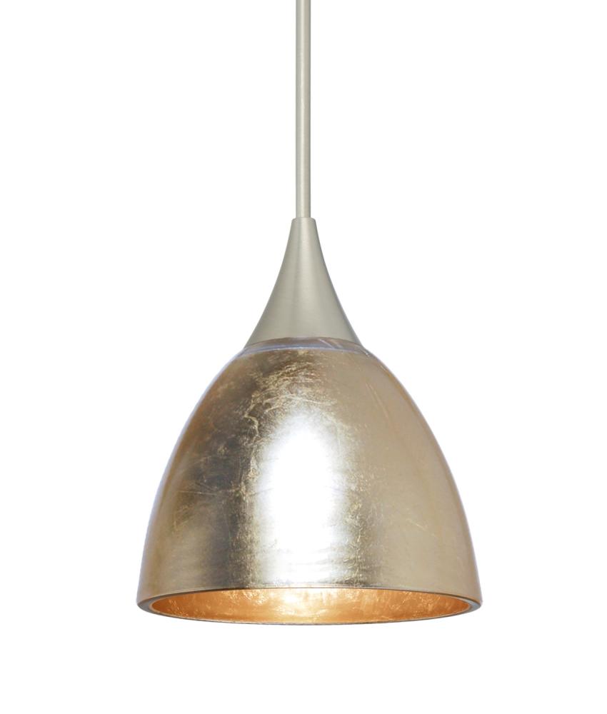 Besa Divi Pendant, Gold Foil, Satin Nickel, 1x50W MAX GY6.35 Base, 15Ft. Cord
