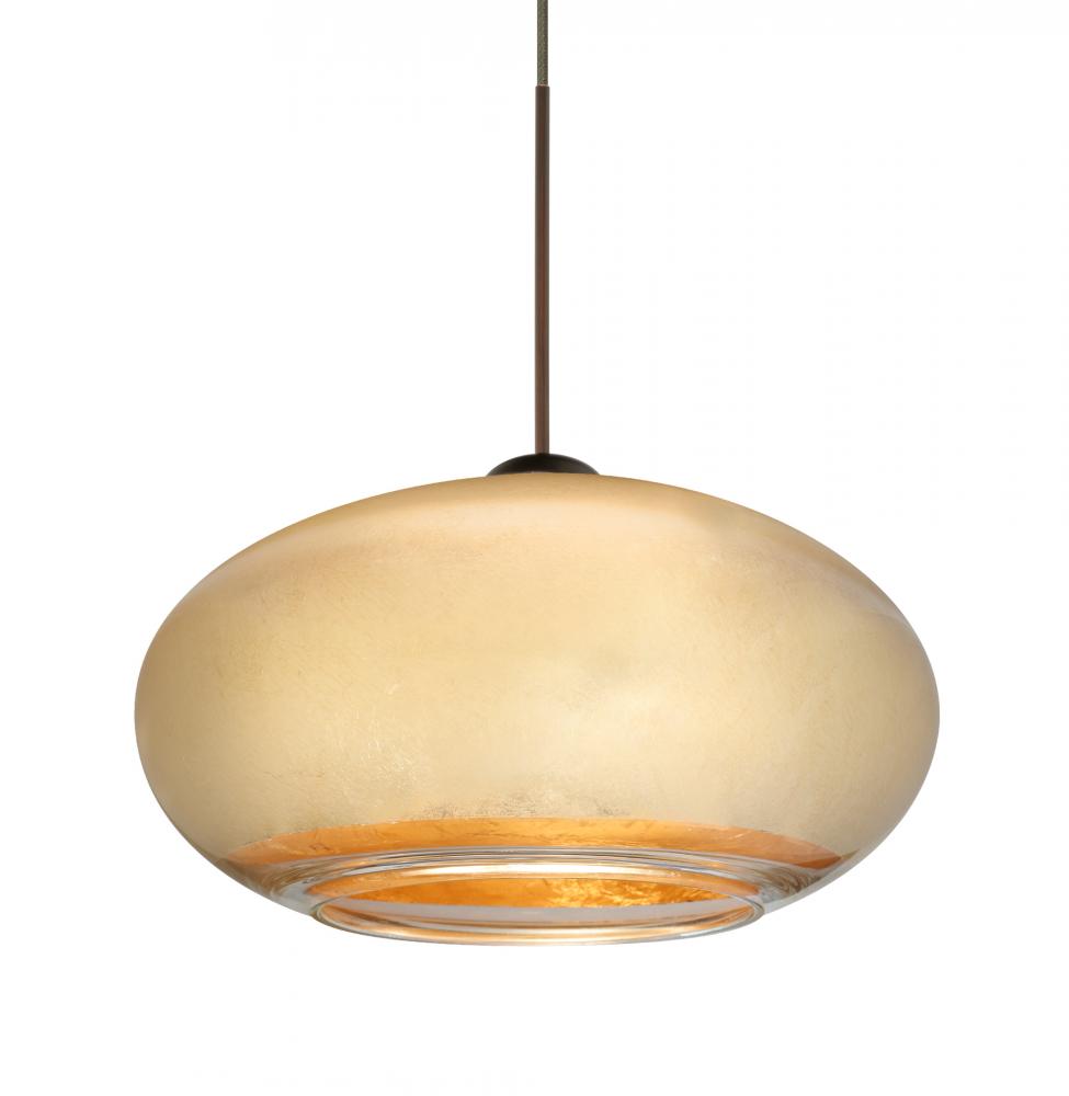 Besa Pendant Brio 7 Bronze Gold Foil 1x6W LED, 15Ft. Cord