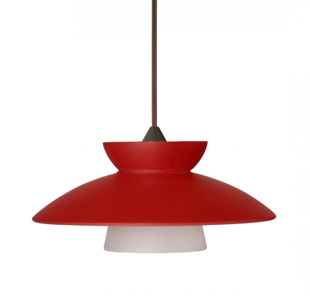 Besa Pendant Trilo 7 Bronze Red Matte 1x5W LED, 15Ft. Cord