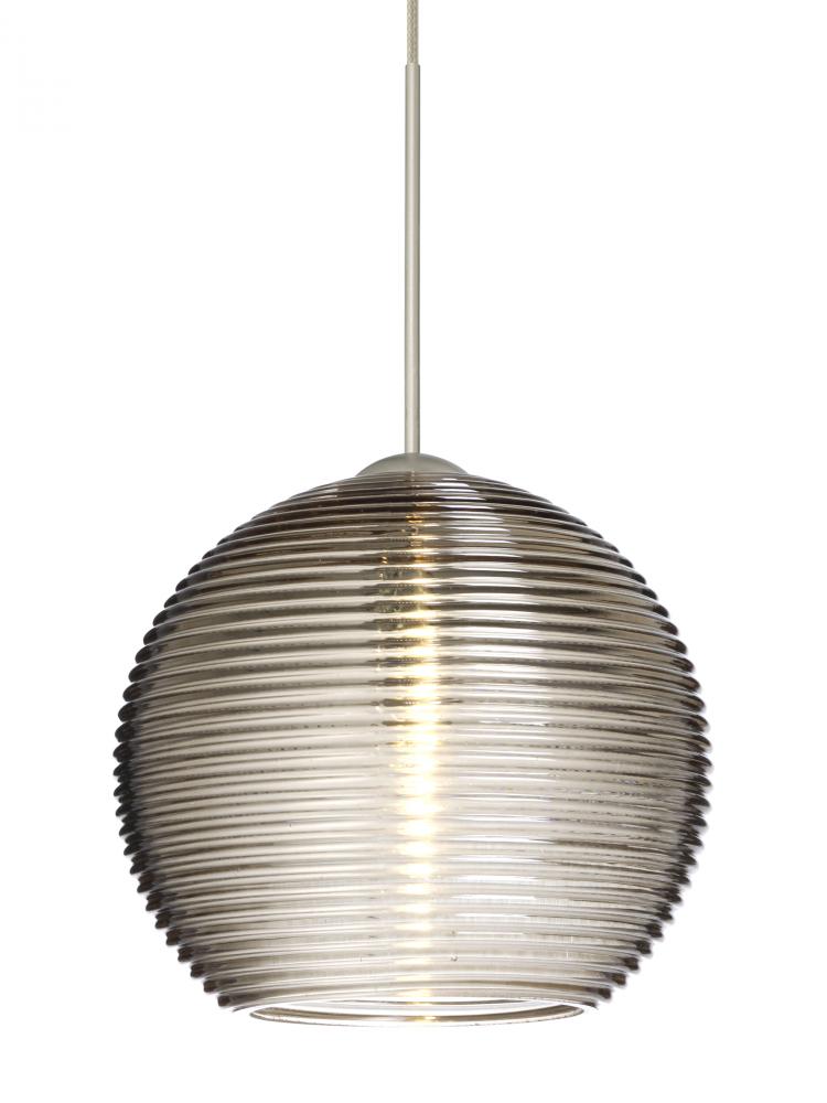 Besa Pendant Kristall 6 Satin Nickel Smoke 1x35W MAX GY6.35 Base, 15Ft. Cord