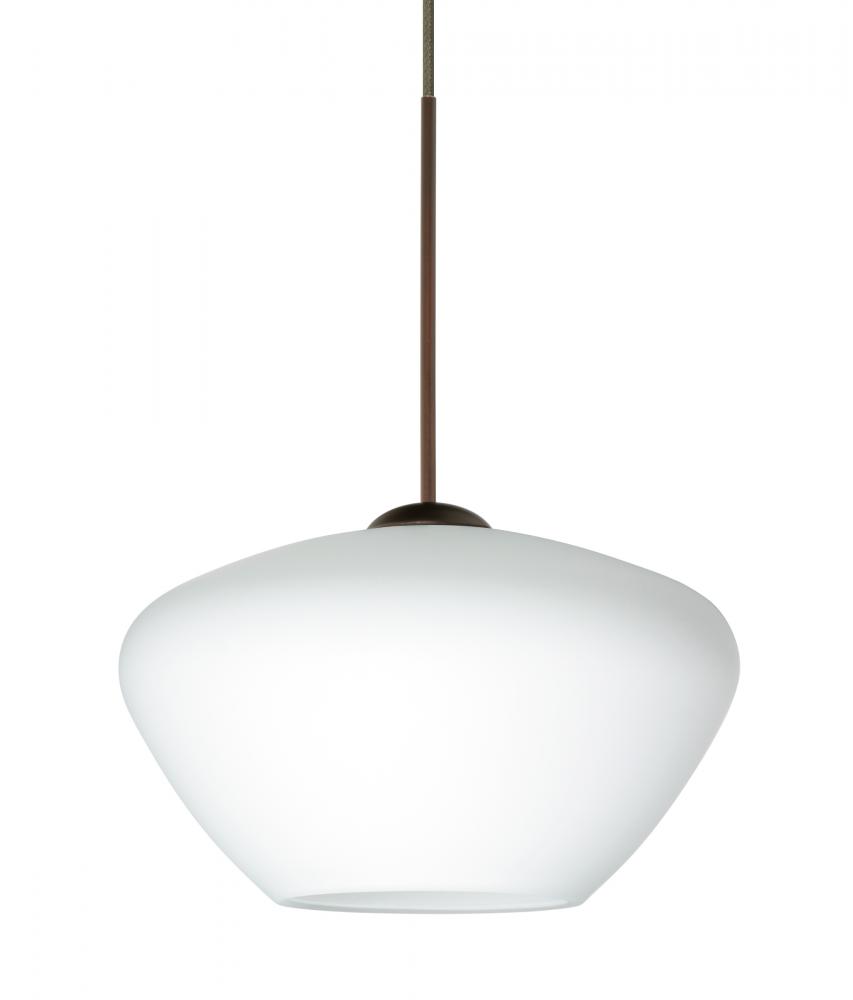 Besa Pendant Peri Bronze Opal Matte 1x50W MAX GY6.35 Base, 15Ft. Cord