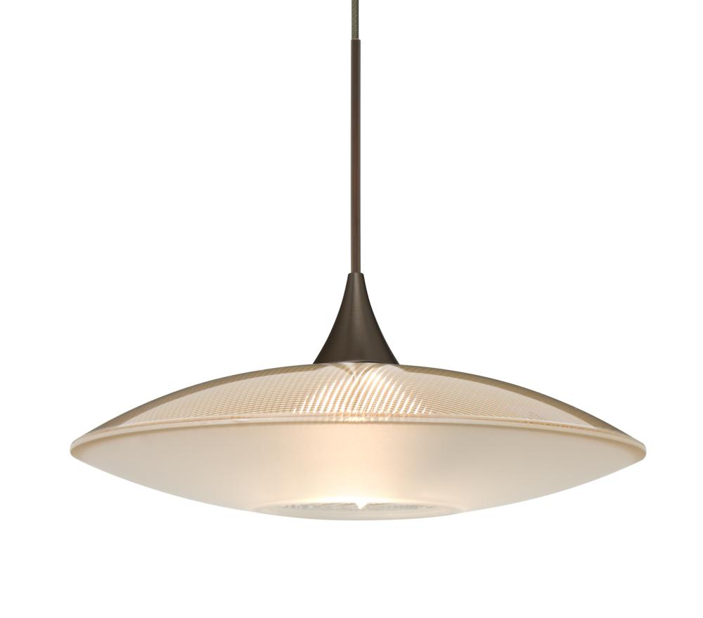 Besa Pendant Spazio Bronze Gold/Frost 1x5W LED, 15Ft. Cord