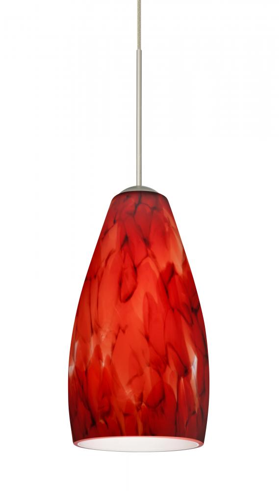 Besa Pendant Karli Satin Nickel Garnet 1x5W LED, 15Ft. Cord