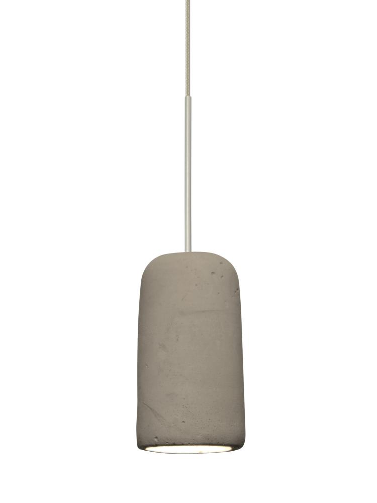 Besa Glide Cord Pendant, Tan, Satin Nickel Finish, 1x2W LED, 15Ft. Cord