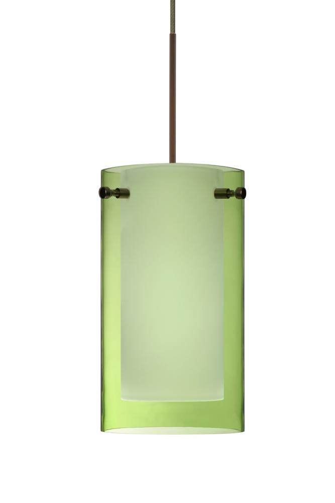 Besa Pendant Pahu 4 Bronze Transparent Olive/Opal 1x35W MAX GY6.35 Base, 15Ft. Cord