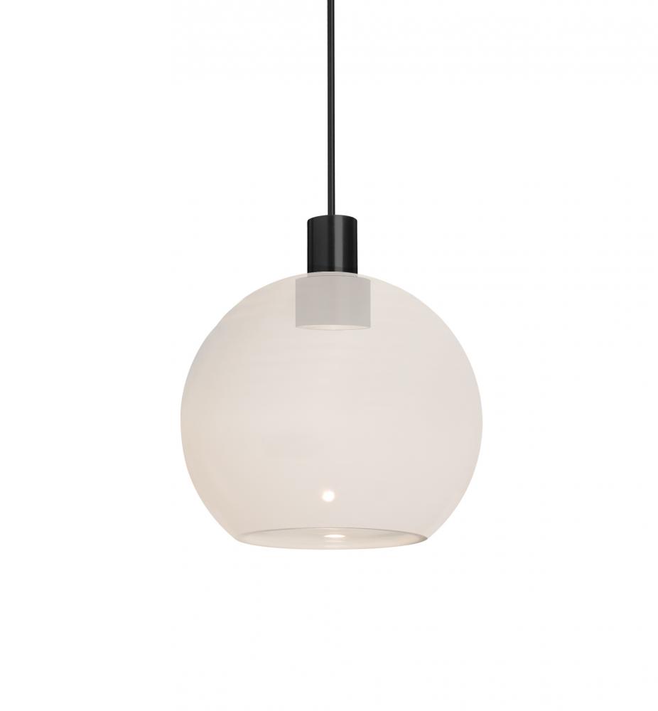 Besa Newton 6 Pendant, Milky White, Black Finish, 1x3W LED