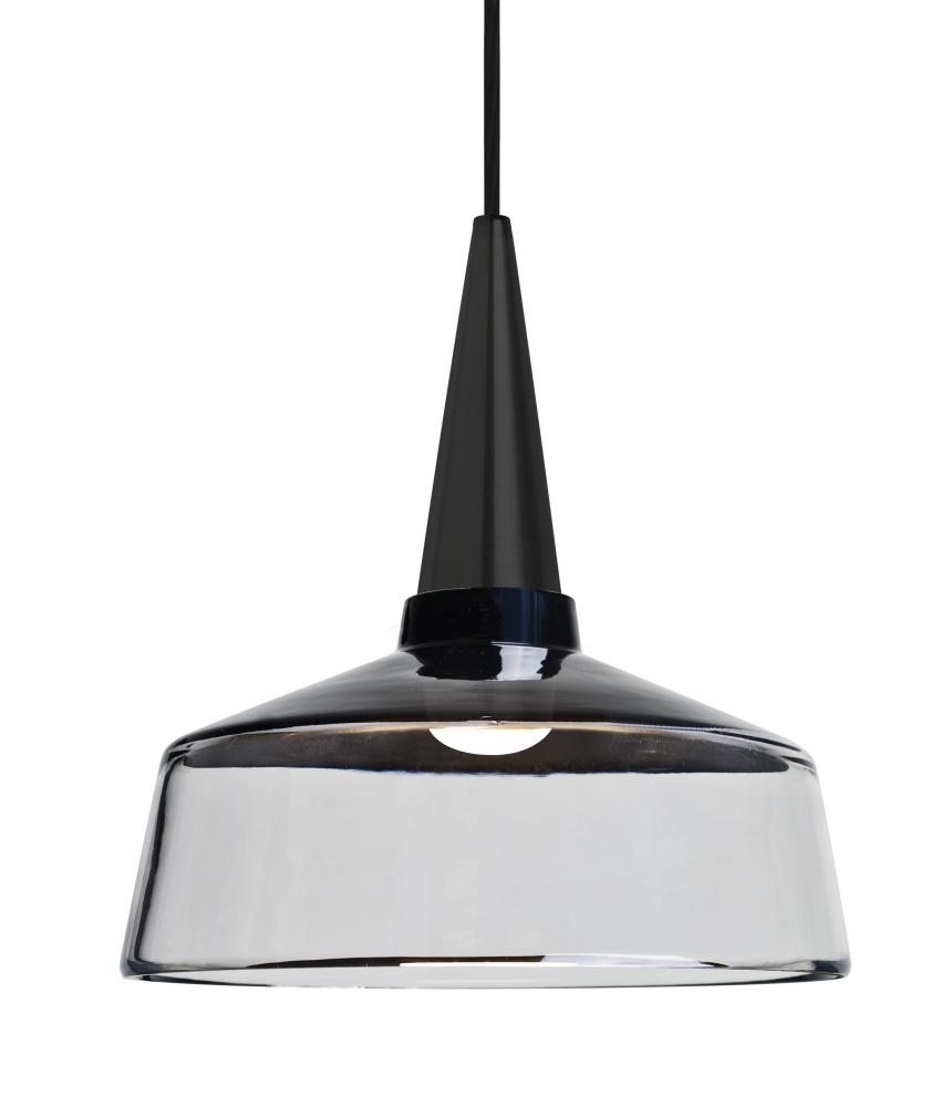 Besa, Baron 10 Cord Pendant, Black/Clear, Black Finish, 1x60W Medium base