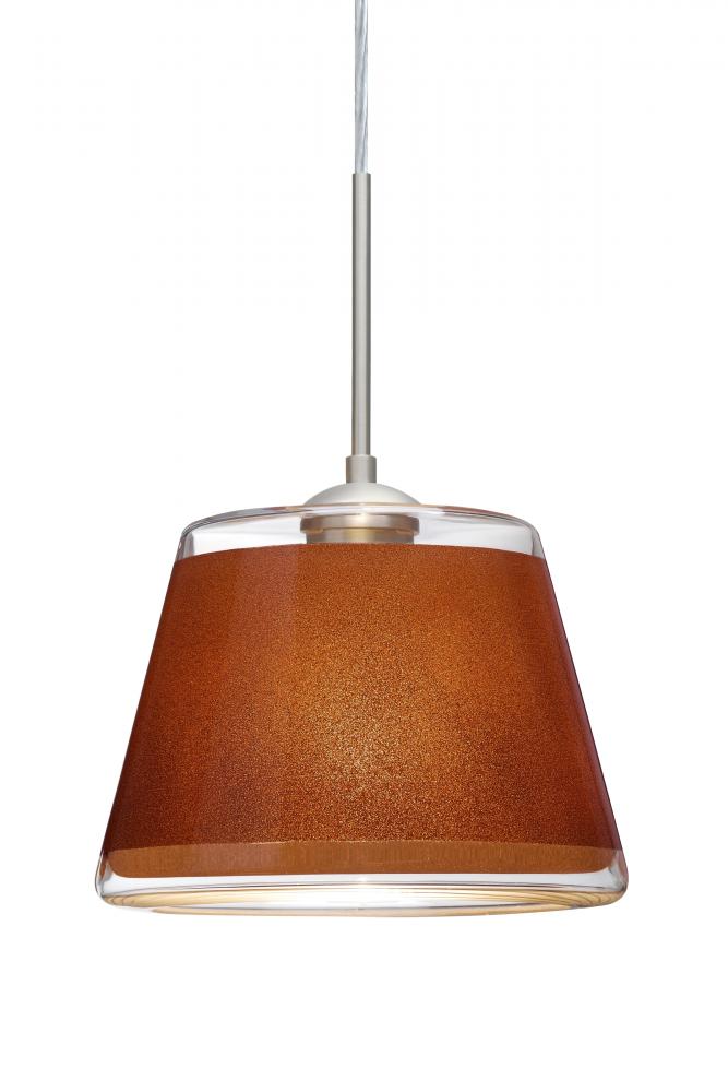 Besa Pendant Pica 9 Satin Nickel Tan Sand 1x75W A19