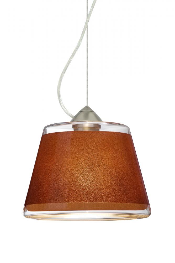 Besa Pica 9 Pendant 1Kx Tan Sand Satin Nickel 1x9W LED