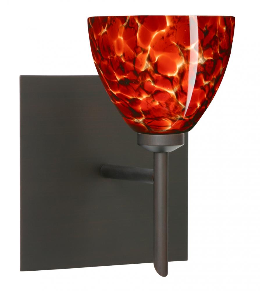 Besa Divi Wall With SQ Canopy 1SW Garnet Bronze 1x5W LED