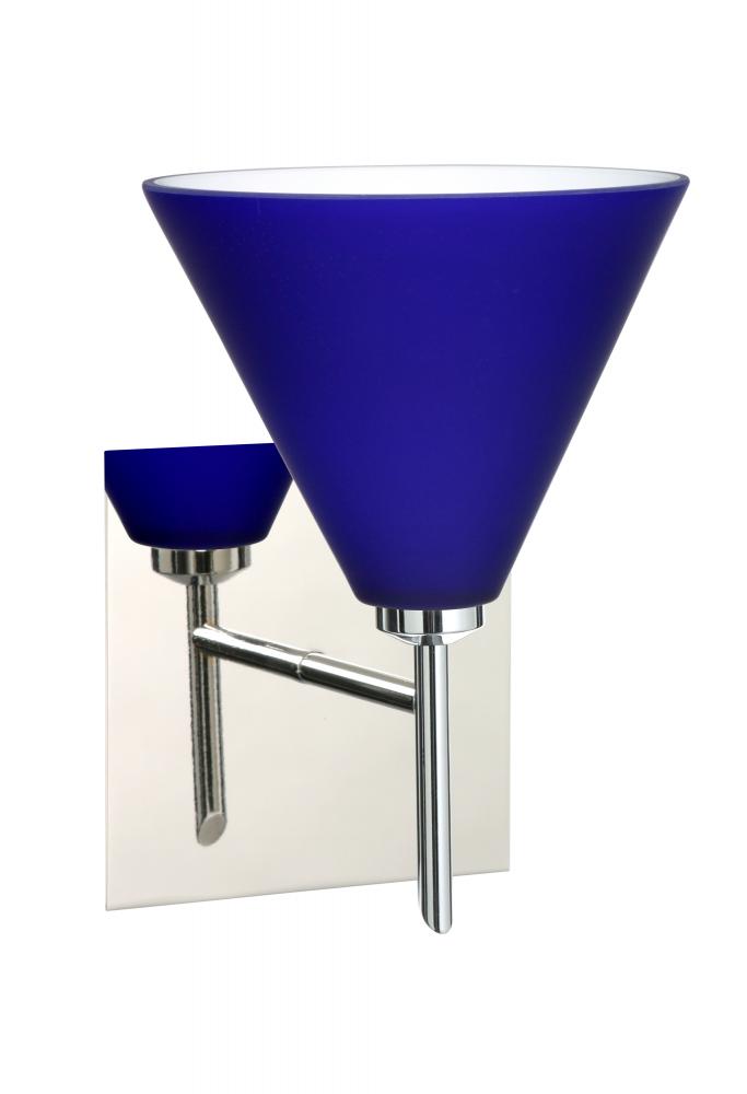 Besa Wall With SQ Canopy Kani Chrome Cobalt Blue Matte 1x5W LED