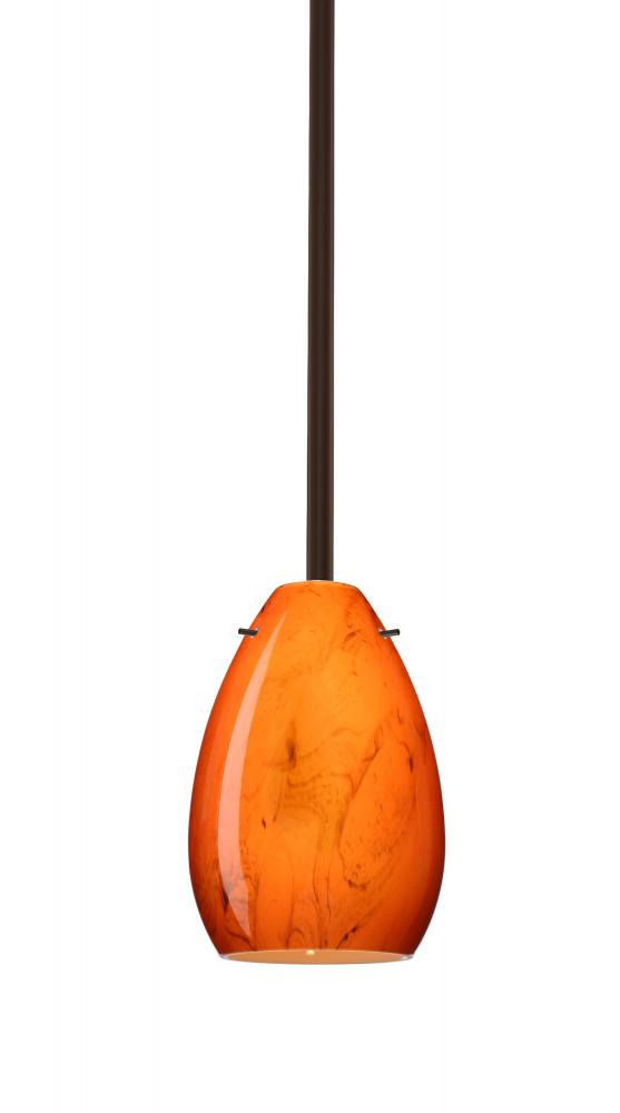 Besa Pera 6 Stem Pendant Bronze Habanero 1x40W Halogen