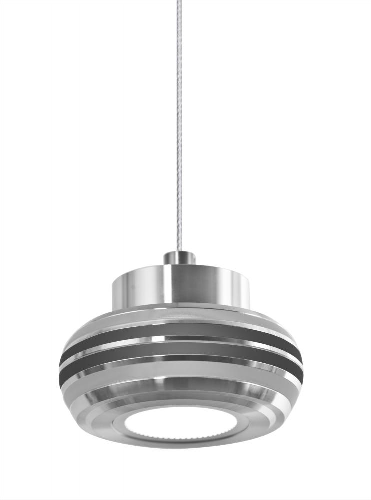 Besa, Flower Cord Pendant, Silver/Black, Satin Nickel Finish, 1x6W LED