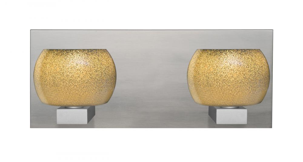 Besa, Keno Vanity, Gold Sand, Satin Nickel Finish, 2x60W G9 Base