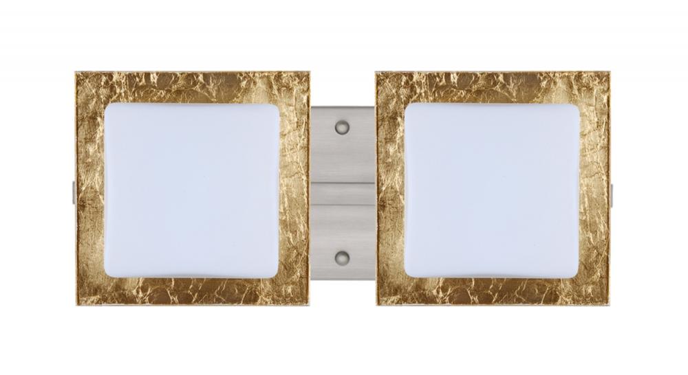 Besa Wall Alex Satin Nickel Opal/Gold Foil 2x5W LED