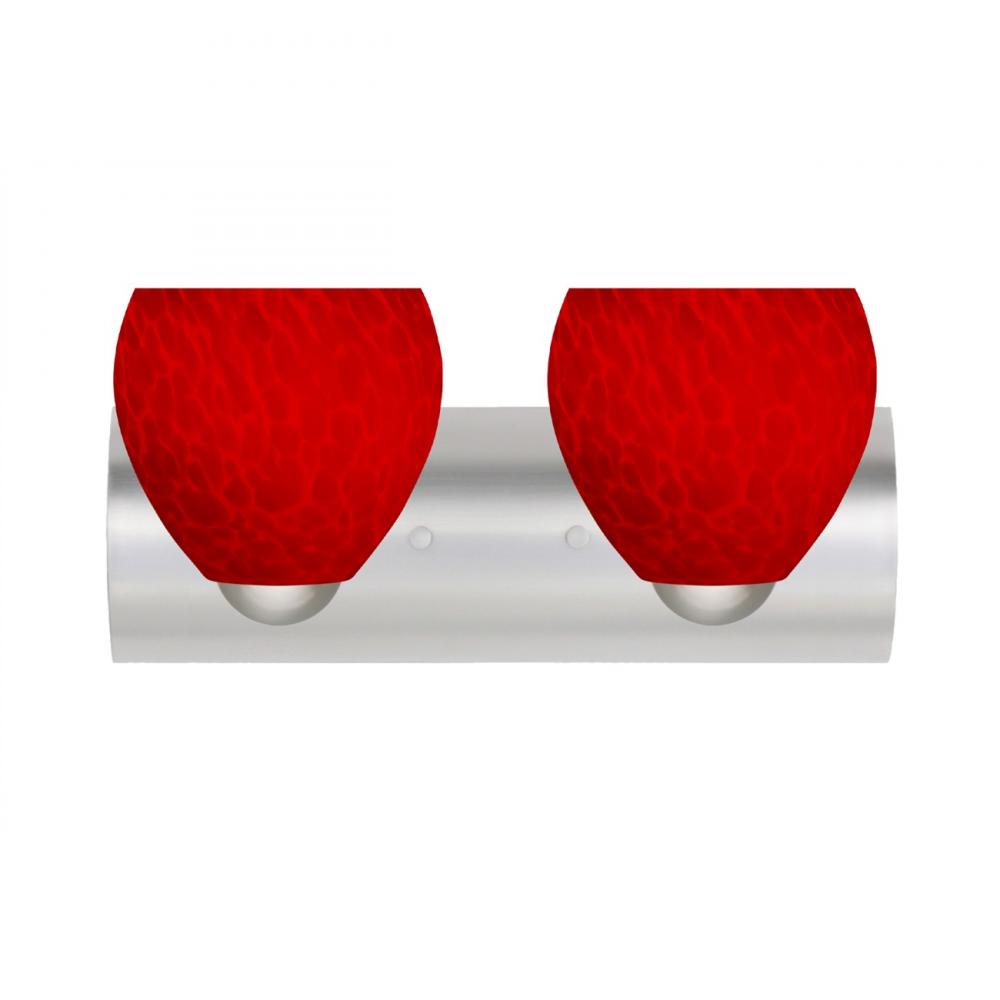 Besa Wall Bolla Satin Nickel Red Cloud 2x9W LED