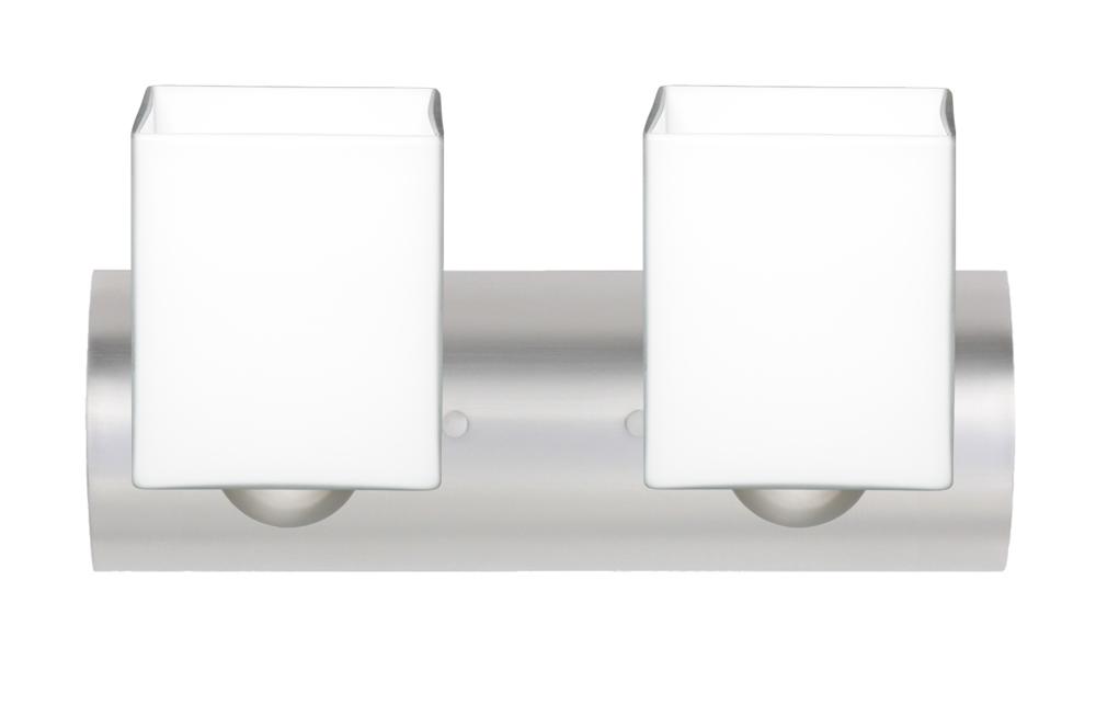 Besa Wall Rise Satin Nickel Opal Matte 2x60W Medium Base