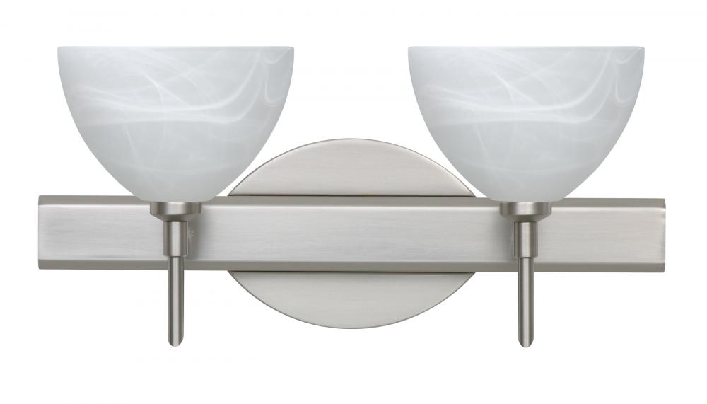 Besa Wall Brella Satin Nickel Marble 2x5W LED