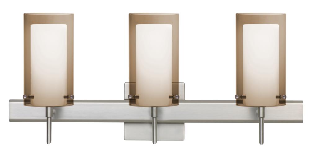 Besa Pahu 4 Wall With SQ Canopy 3SW Transparent Smoke/Opal Satin Nickel 3x40W G9