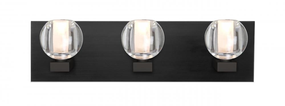 Besa, Boca Vanity, Clear, Black Finish, 3x40W G9