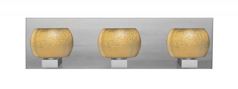 Besa, Keno Vanity, Gold Sand, Satin Nickel Finish, 3x60W G9 Base