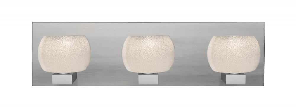 Besa, Keno Vanity, White Sand, Satin Nickel Finish, 3x60W G9 Base