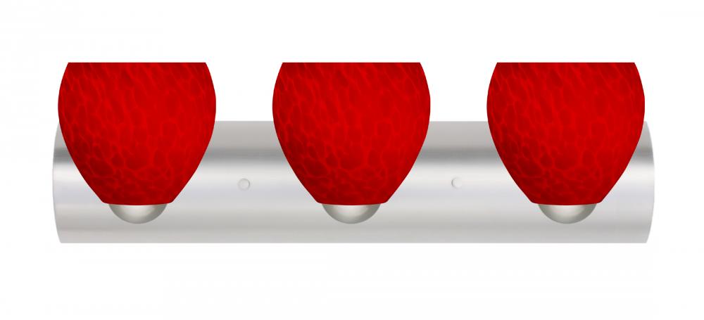 Besa Wall Bolla Satin Nickel Red Cloud 3x9W LED