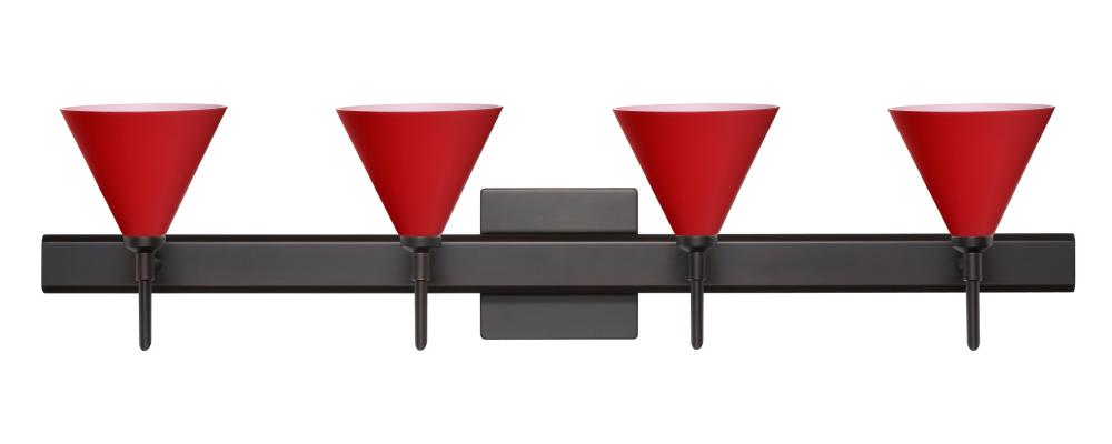 Besa Wall With SQ Canopy Kani Bronze Ruby Matte 4x5W LED