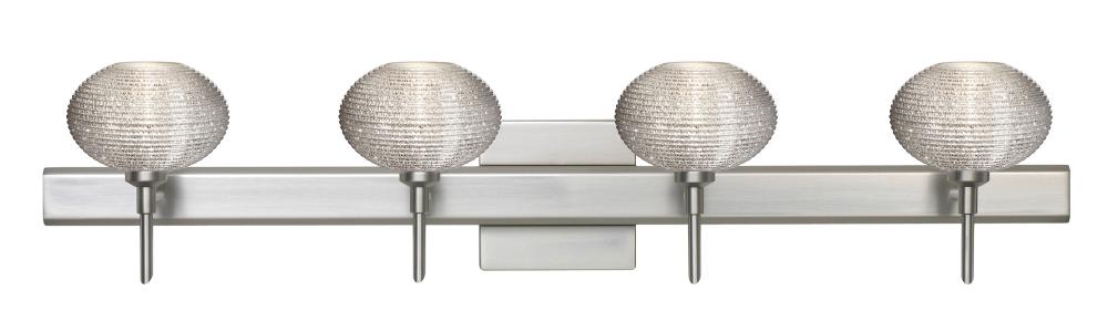 Besa Wall With SQ Canopy Lasso Satin Nickel Glitter 4x5W LED