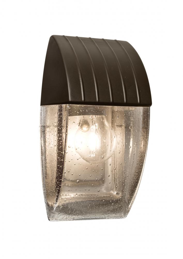 Besa, Aqua Series Wall Sconce, Bronze/Clear Bubble, 1x75W Medium Base