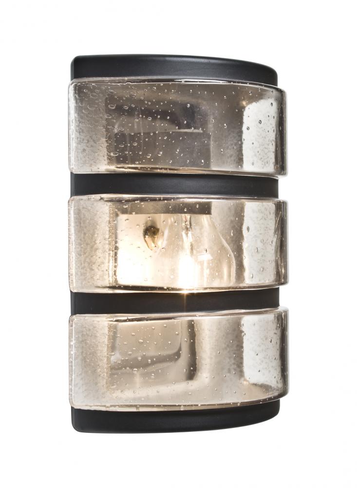 Besa, Aqua Series Wall Sconce, Black/Clear Bubble, 1x75W Medium Base