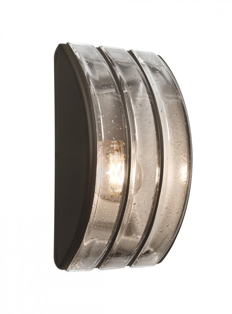 Besa, Aqua Series Wall Sconce, Bronze/Clear Bubble, 1x8W LED Filament