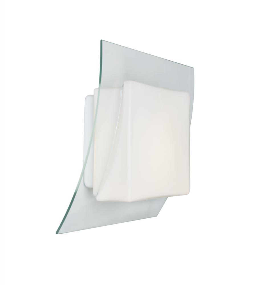 Besa, Axis 10 Sconce, Opal/Clear, 1x10W LED