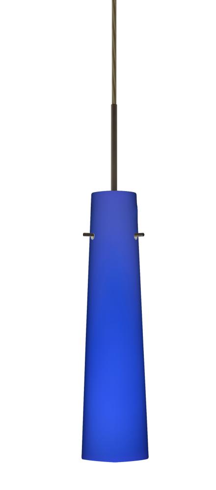 Besa Camino Pendant For Multiport Canopy Bronze Cobalt Blue Matte 1x40W E12 base