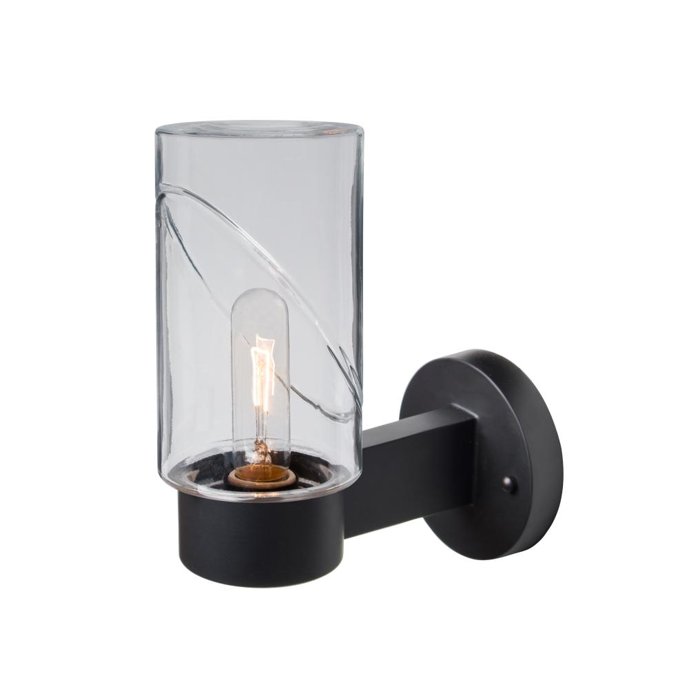 Blink Outdoor Sconce, Clear/Clear, Black Finish, 1x5W LED Filament