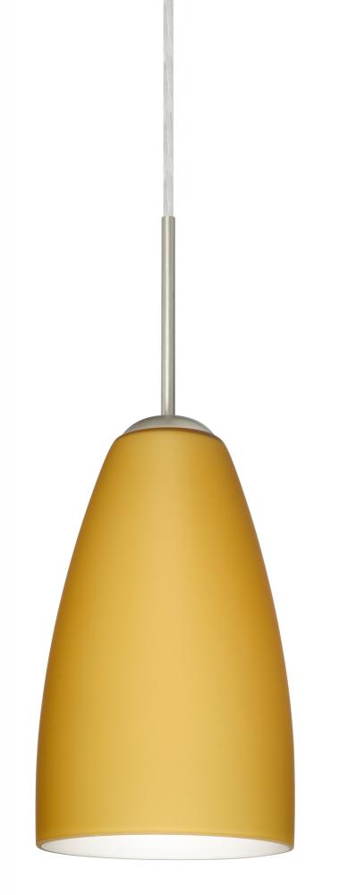 Besa Riva 9 LED Pendant J Vanilla Matte Satin Nickel 1x9W LED, 15Ft. Cord