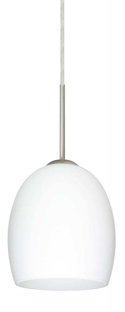 Besa Lucia Pendant For Multiport Canopy Satin Nickel Opal Matte 1x75W Medium Base, 15